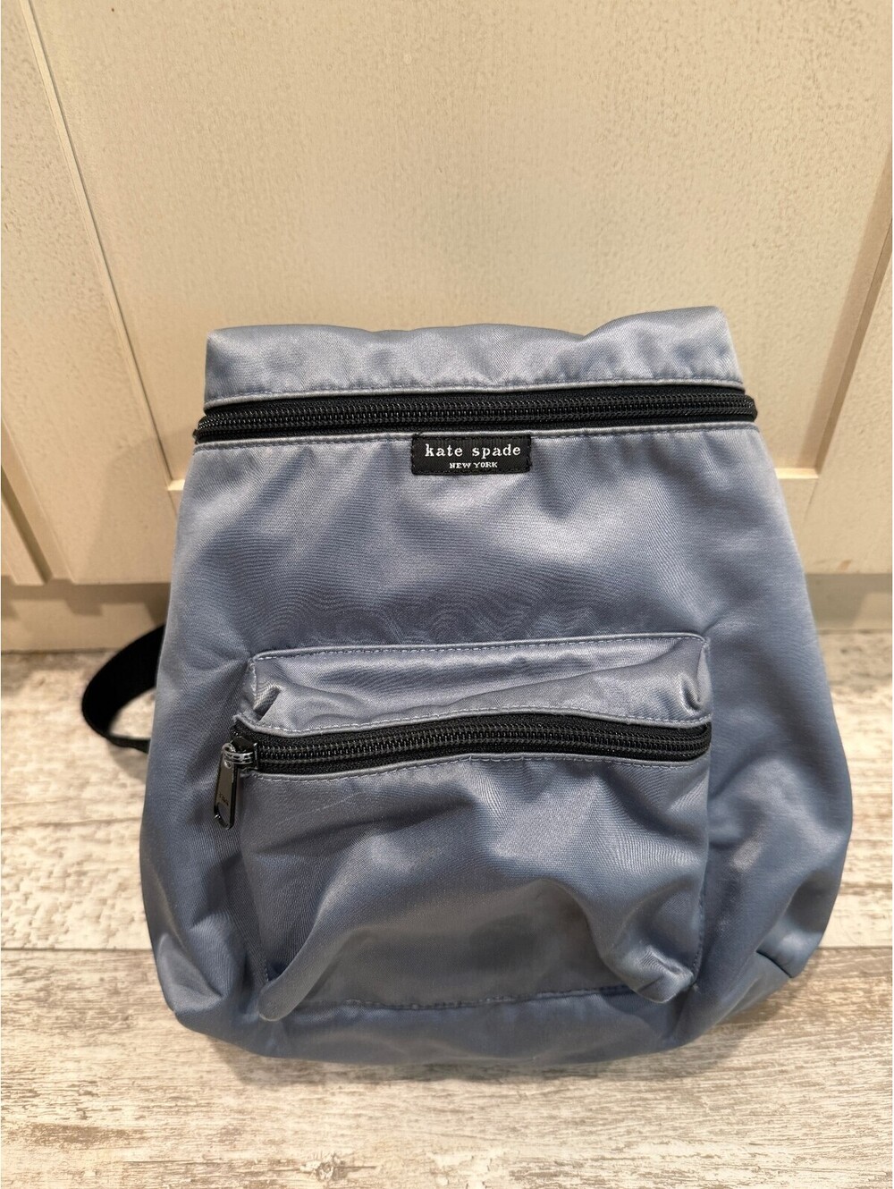 Kate Spade New York Blue Nylon Mini Backpack Black Trim